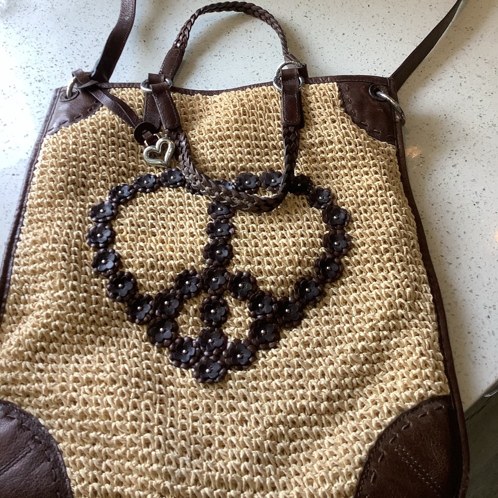 Brighton straw & leather bag, with Brighton Dust B